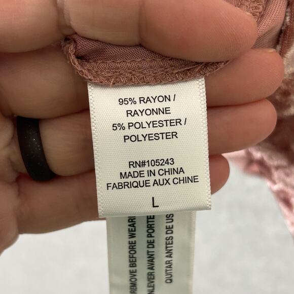 Bobeau Top Large Pink Crushed Velvet Flowy Flutter Romantic Coquette Boho Velour - Picture 10 of 12